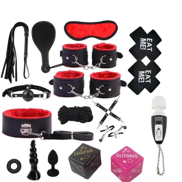 Kit Sadomasoquismo Bondage Bdsm 17 Piezas Sado