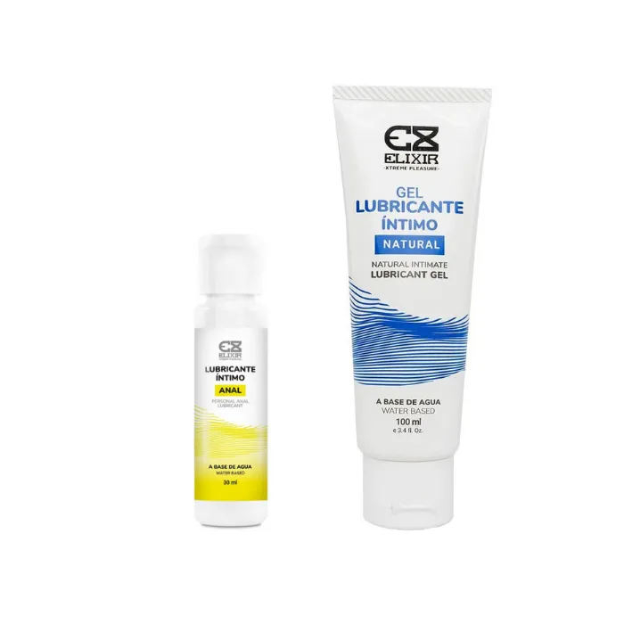 Lubricante Gel Íntimo Natural Elixir 100 ML+Lubricante Intimo Anal A Base De Agua Elixir 30 Ml