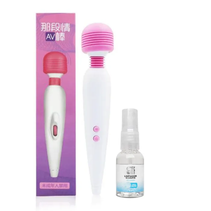 Hitachi Vibrador Recargable, Masajeador De Clítoris Varita 12 Modos De Vibración London + Limpiador De Juguetes Elixir Neutro 29 ML