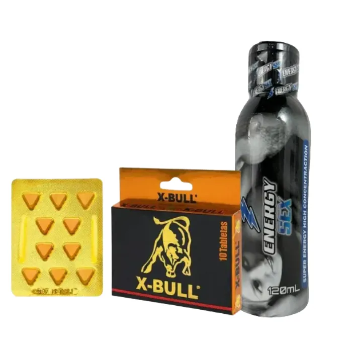 Sex Bull Potencializador Sexual* 10 Unidades + Potenciador Estimulante Masculino En Jarabe Energy Sex 120 Ml 