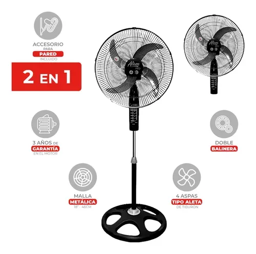 Ventilador  18 ALTEZZA M/Metalica Pedestal Negro