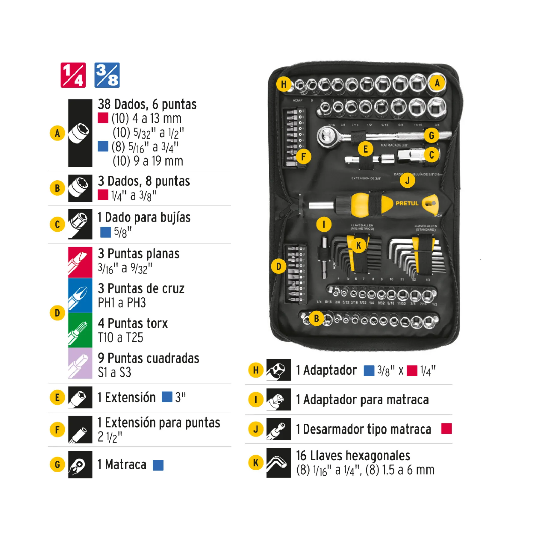 Juego De Herramientas Para Mecánico Marca Pretul