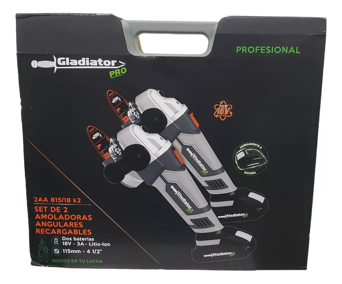 Combo 2 Minipulidoras Inalambricas 18V de 4.1/2" Marca Gladiator