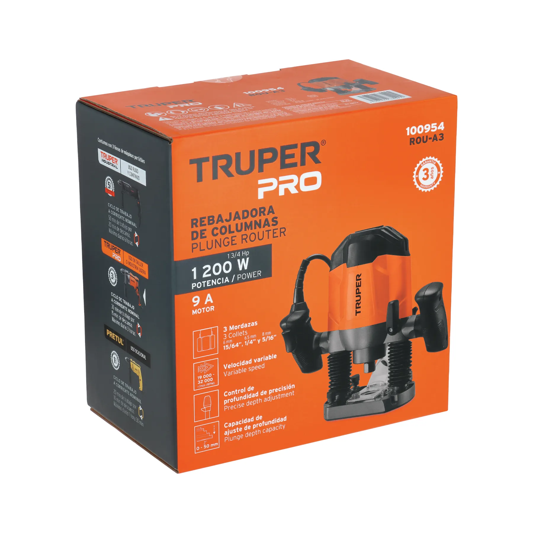 Ruteadora 1200 W 1-3/4 Hp Marca Truper