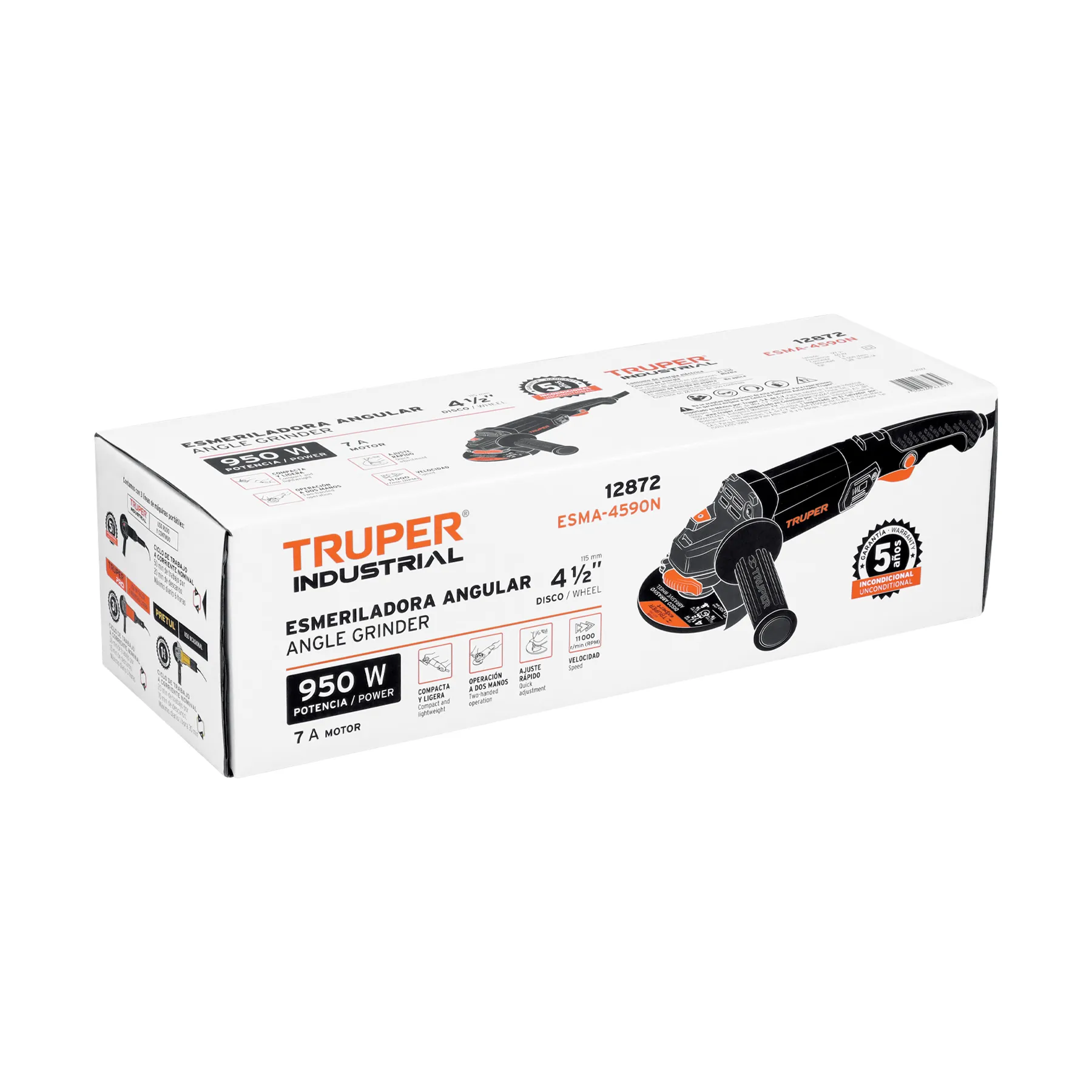 Pulidora Angular 4-1/2" 950 W Marca Truper