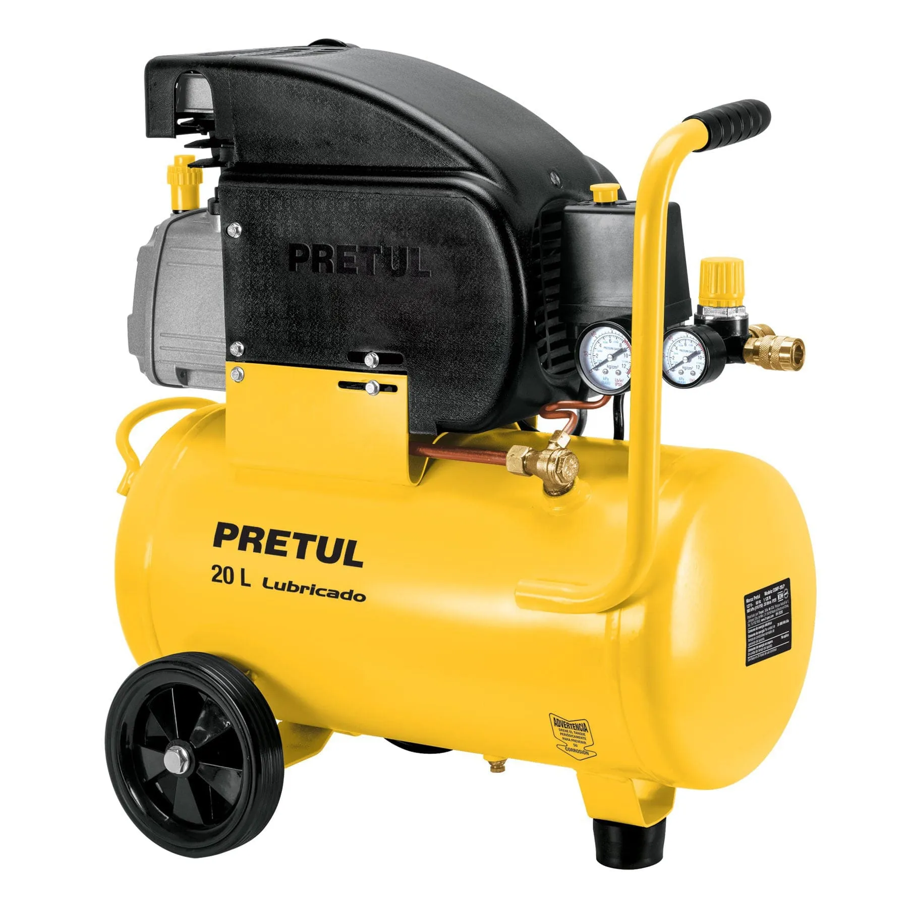 Compresor De Aire Lubricado Horizontal 20L 2½HP 127V Marca Pretul