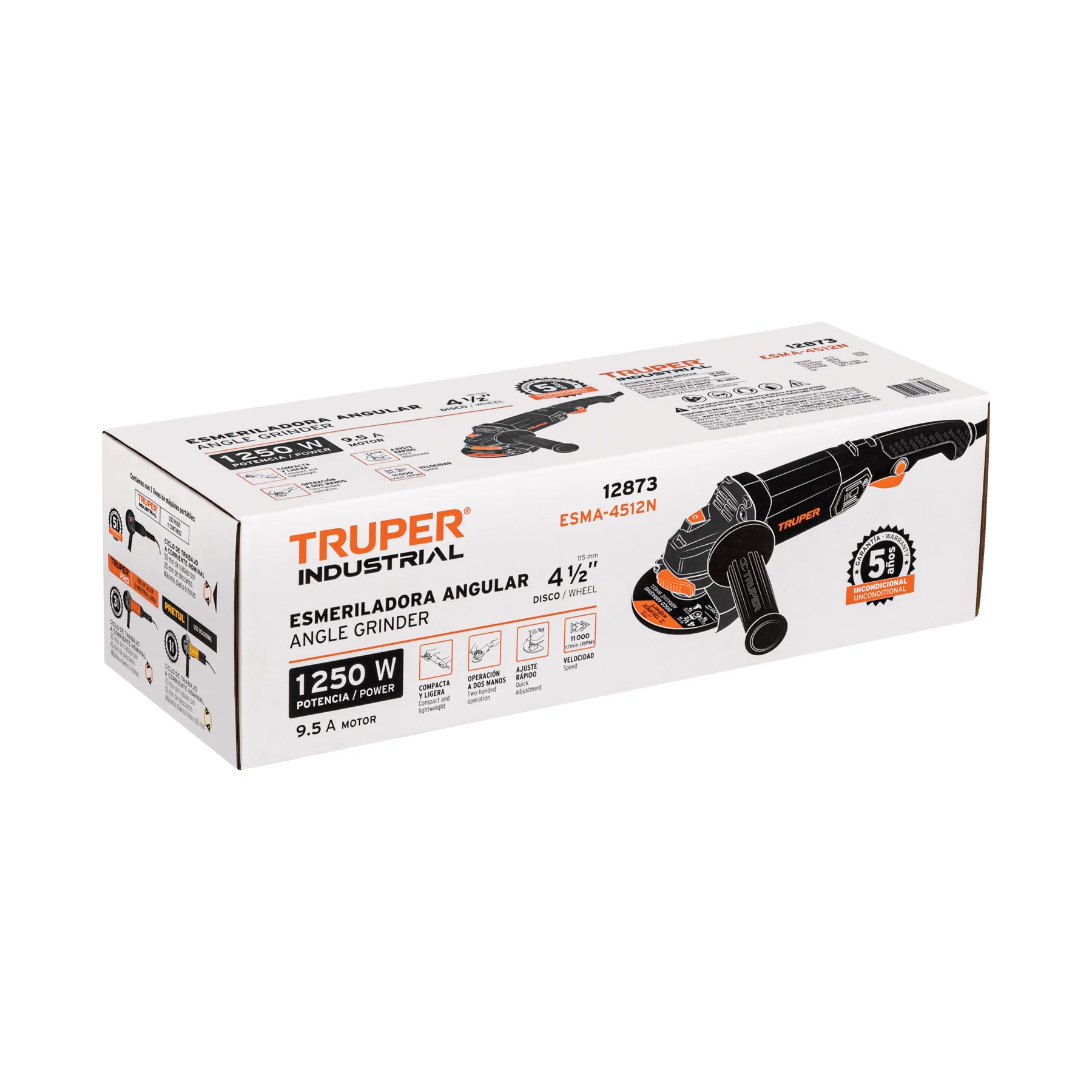 Pulidora Angular 4-1/2" 1250 W Marca Truper