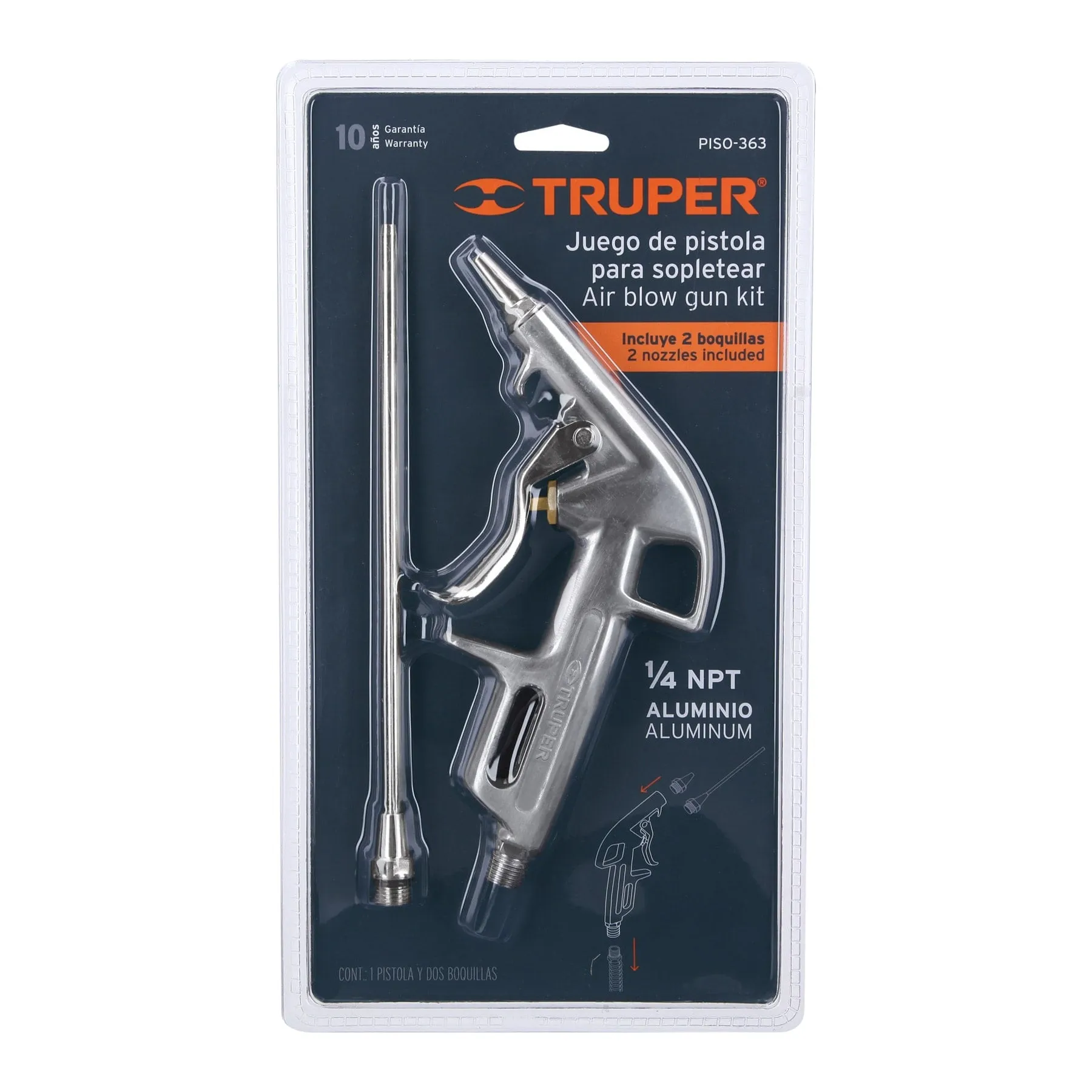 Pistola Para Sopletear con 2 Boquillas Marca Truper