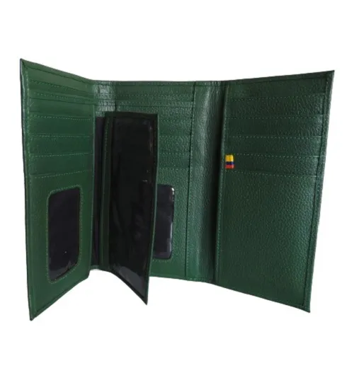 Billetera Para Mujer En Cuero CALZADO GUERREROS  CB-117 Verde