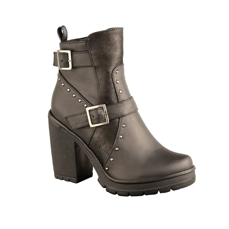 Bota en cuero para mujer Calzado Guerreros JR-508 negro