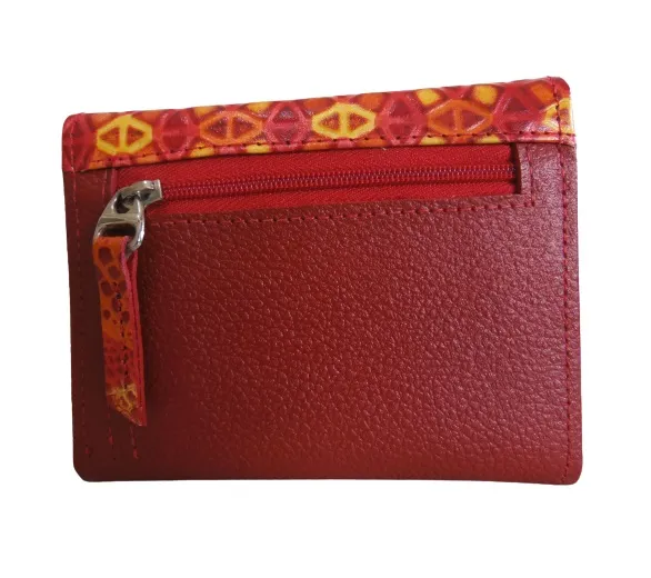 Billetera En Cuero CALZADO GUERREROS CB-083 ROJO MANDALA