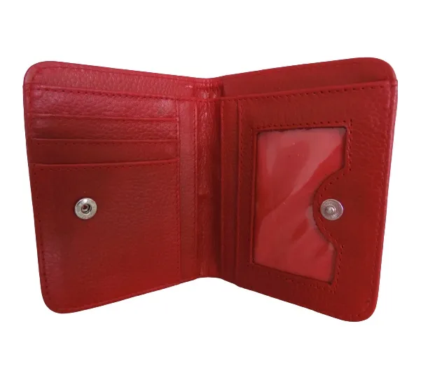 Billetera Plana Para Mujer En Cuero CALZADO GUERREROS CB-108 ROJO MARIPOSAS