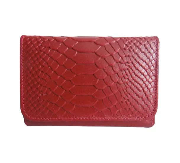 Billetera para Dama en Cuero CALZADO GUERREROS CB-096 PITON ROJO