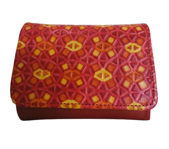 Billetera En Cuero CALZADO GUERREROS CB-083 ROJO MANDALA