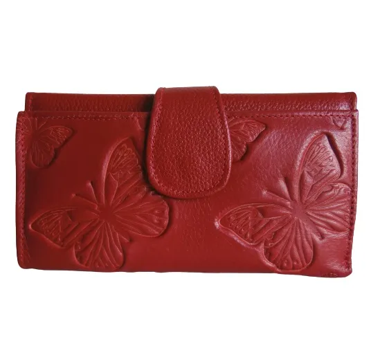 Billetera Para Mujer En Cuero CALZADO GUERREROS  CB-117 Rojo