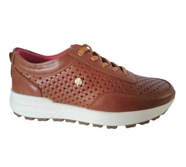 Tenis Casuales Para Mujer en Cuero CALZADO GUERREROS RS-005 MIEL