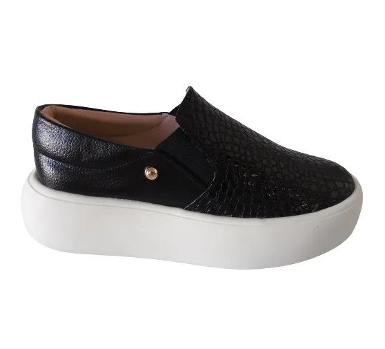 Tenis Slip On Para Mujer CALZADO GUERREROS LF-002 Negro