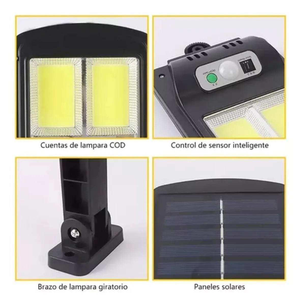 2 Reflectores Lamparas Led Panel Solar Sensor De Movimiento