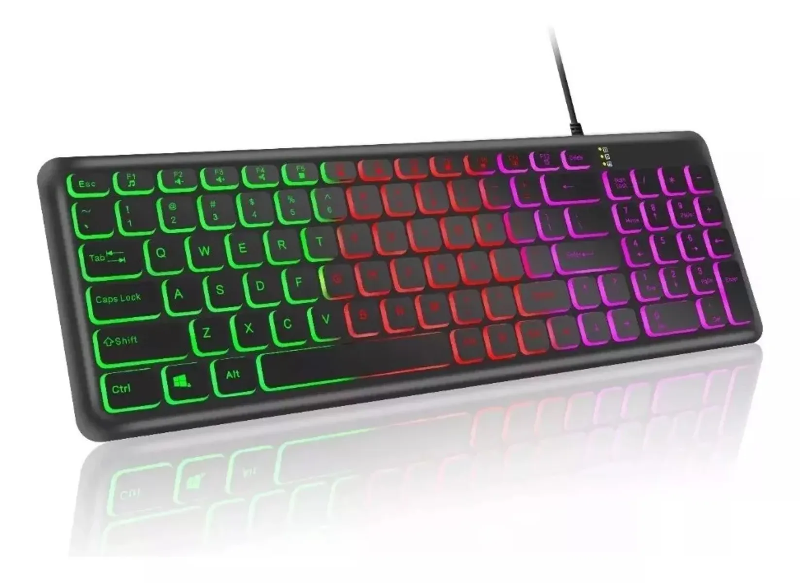 Teclado Gamer Retroiluminado Led Rgb Español Teclas Suaves