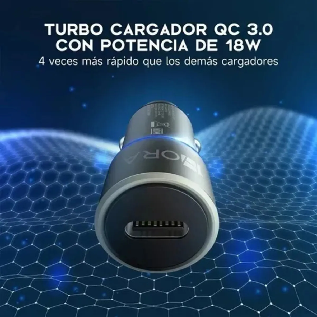 Cargador Carro Auto Turbo Tipo C Carga Rápida 20w + Cable