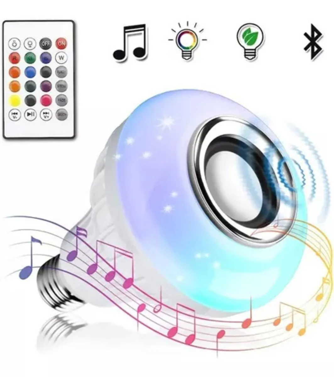 Bombillo Parlante Bluetooth Musica Led Multicolor + Control