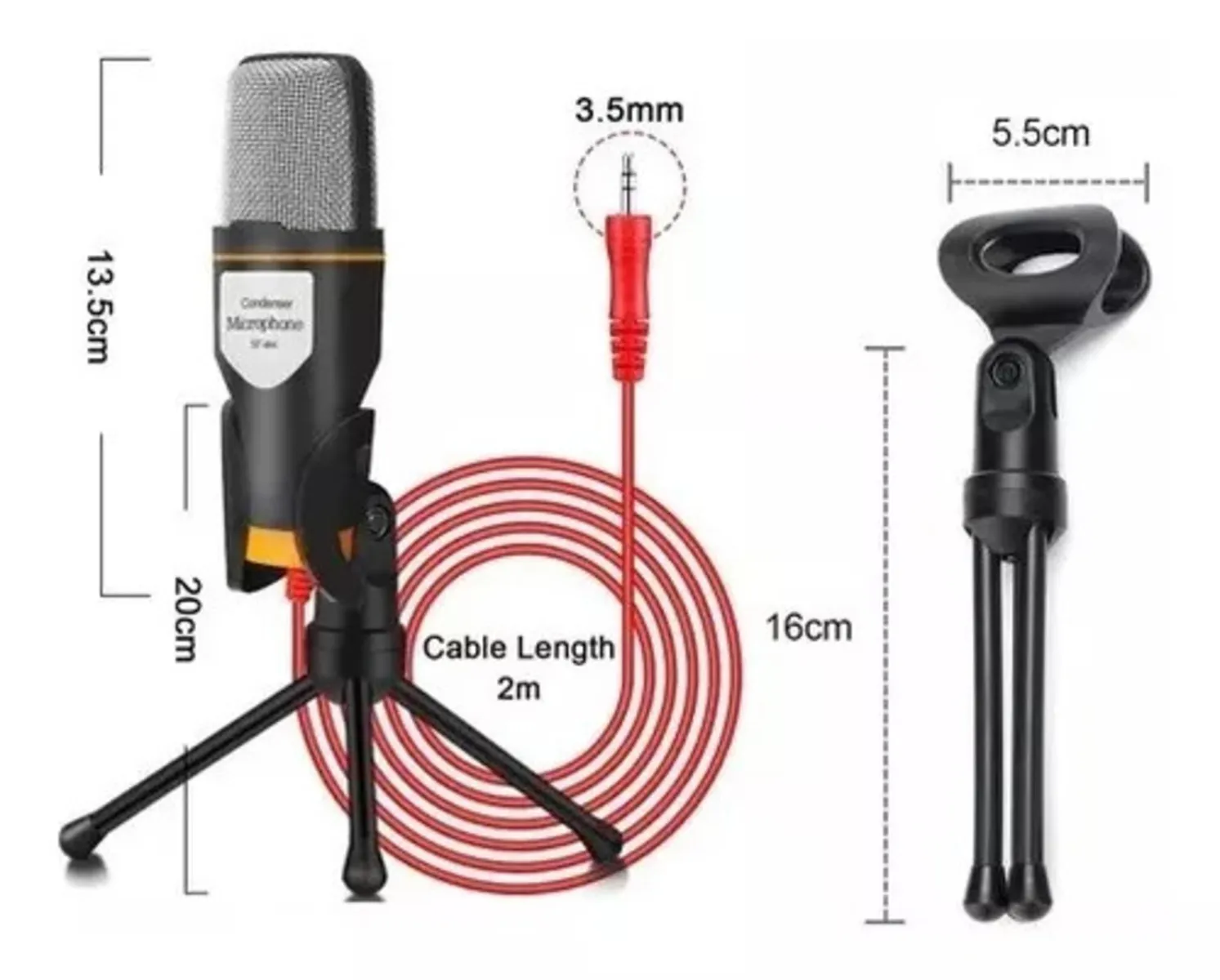 Micrófono Condensador Para Estudio Profesional Con Tripode