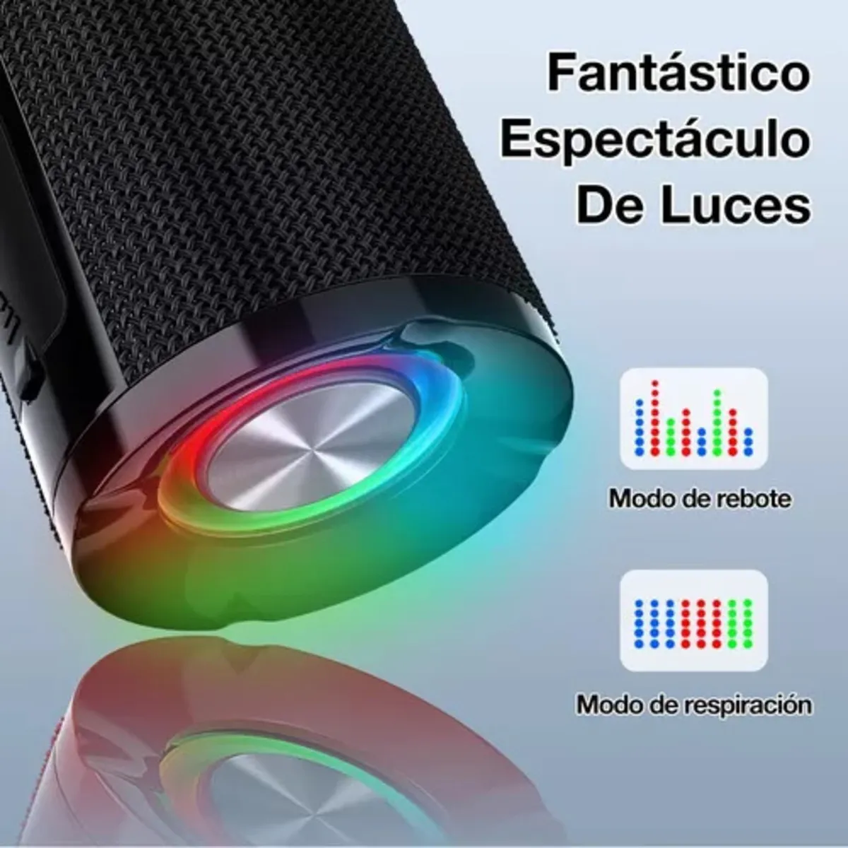 Bocina Bluetooth Portátil, 1Hora BOC060 Bluetooth 5.1 Altavoz Inalámbrico Con Sonido Estéreo HD Reproducción Manos Libres, 3.5mm AUX/Micro SD/TF/USB, Negro