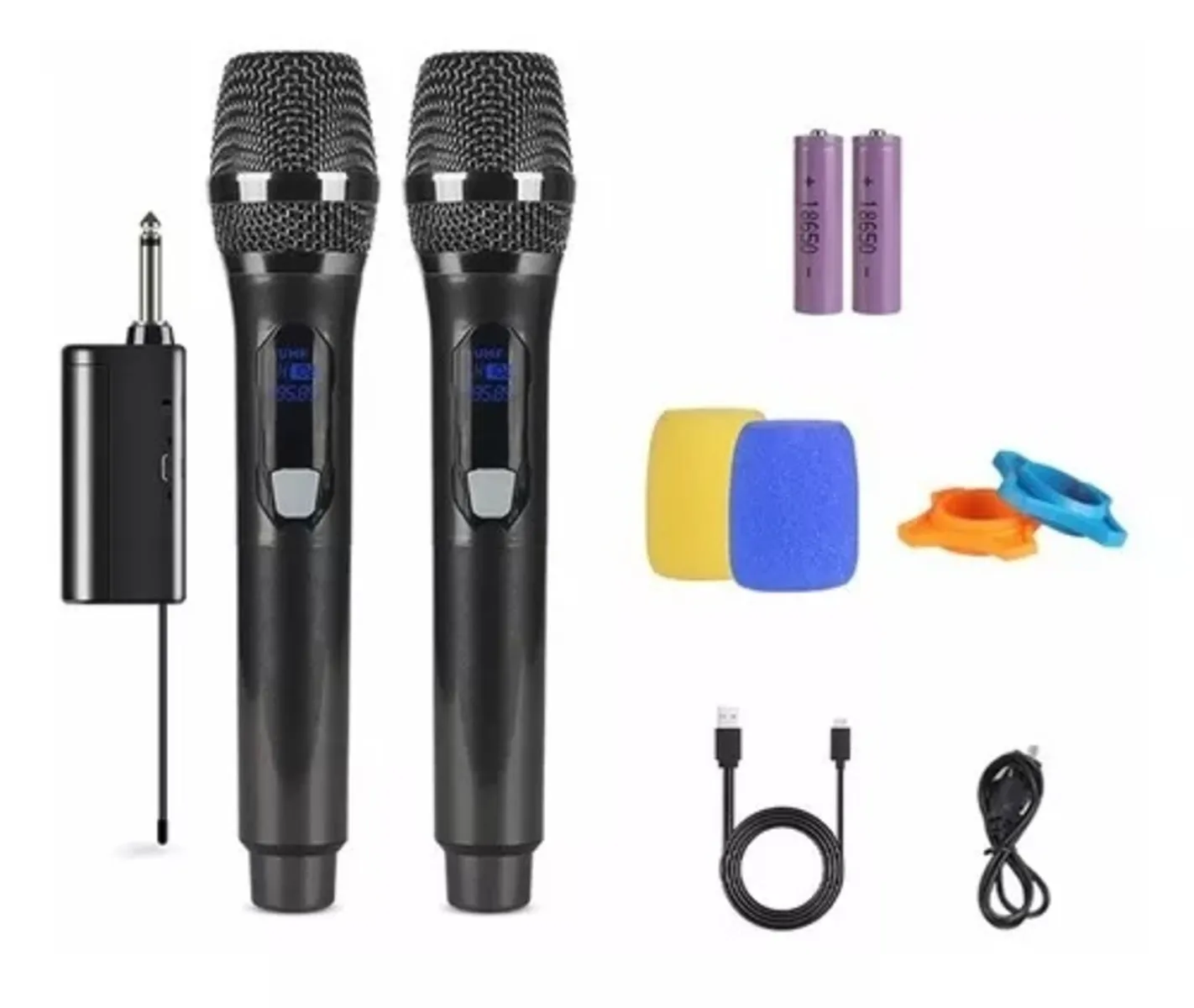 Kit X2 Micrófonos Inalámbricos Sunoffer Universal Karaoke Fiesta Discurso