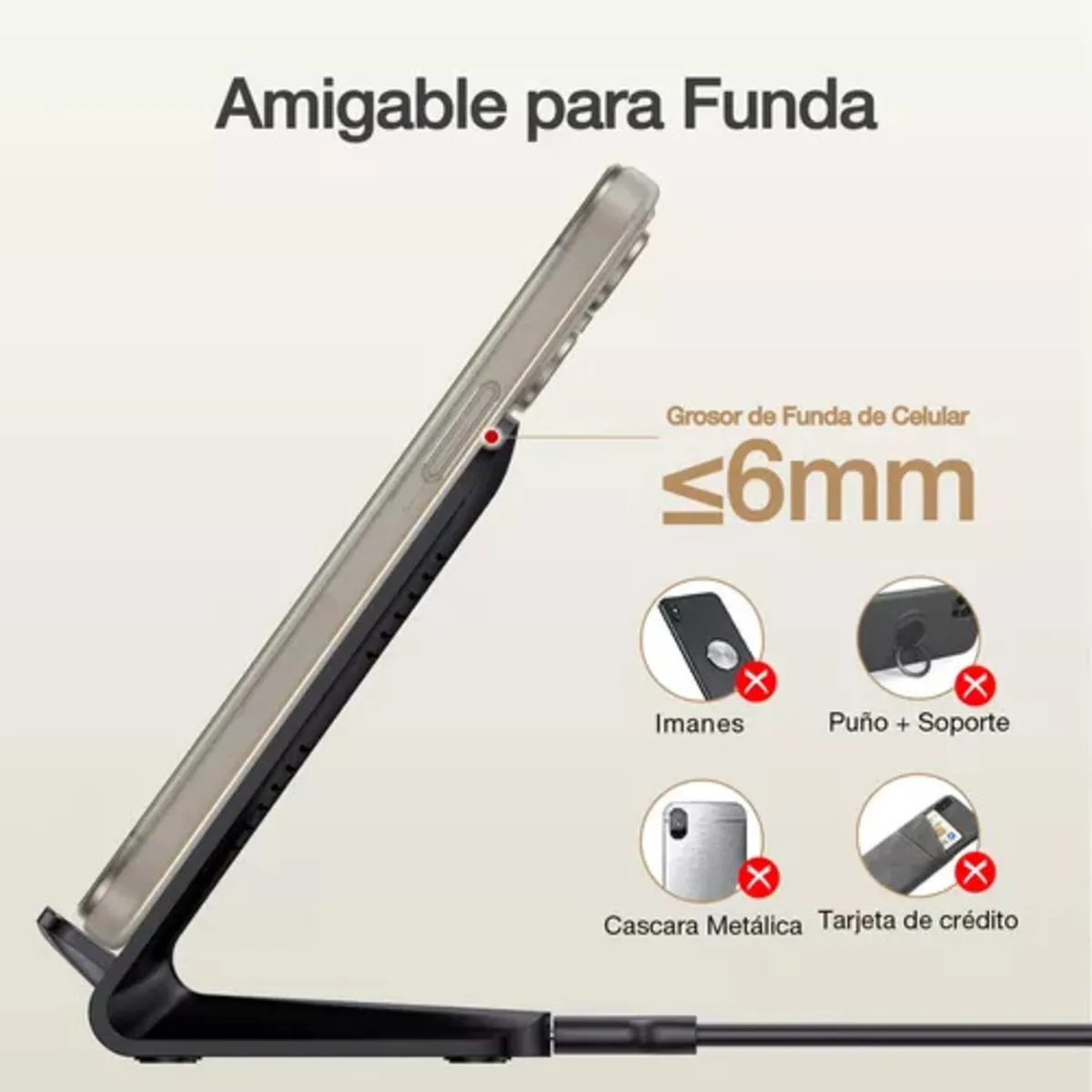 Cargador Inalámbrico Soporte Qi Carga Rápida 15w Universal