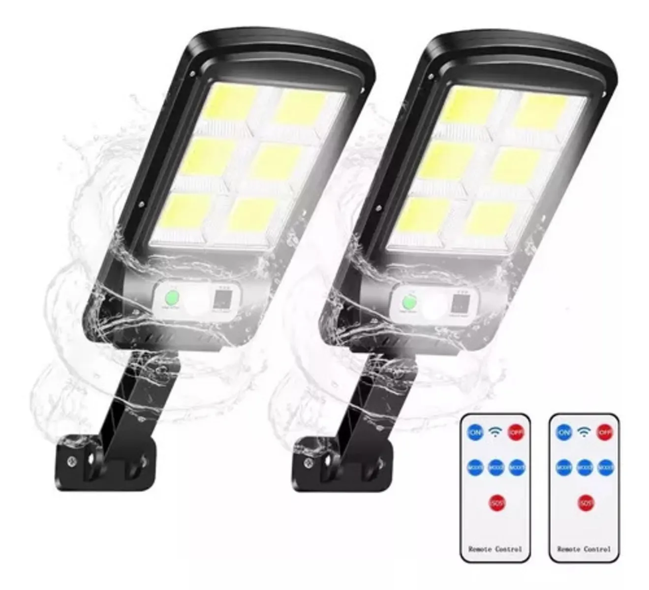 2 Reflectores Lamparas Led Panel Solar Sensor De Movimiento