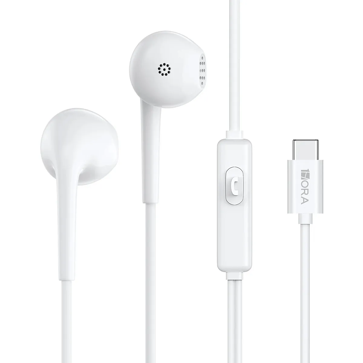 Audífonos Tipo Usb C In-ear Manos Libres Alámbrico Aut124 Blanco