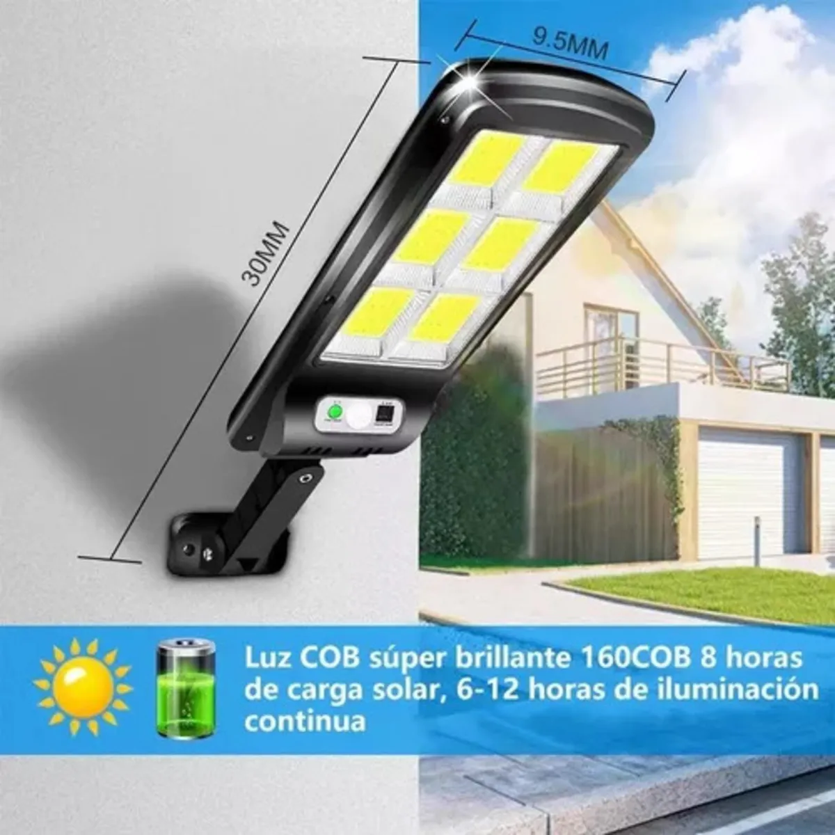 2 Reflectores Lamparas Led Panel Solar Sensor De Movimiento