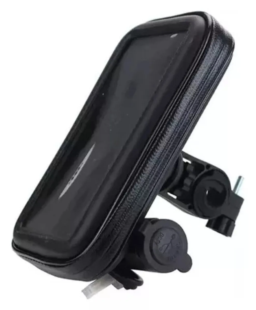 Funda Soporte Celular Moto Impermeable Con Cargador Usb 12v