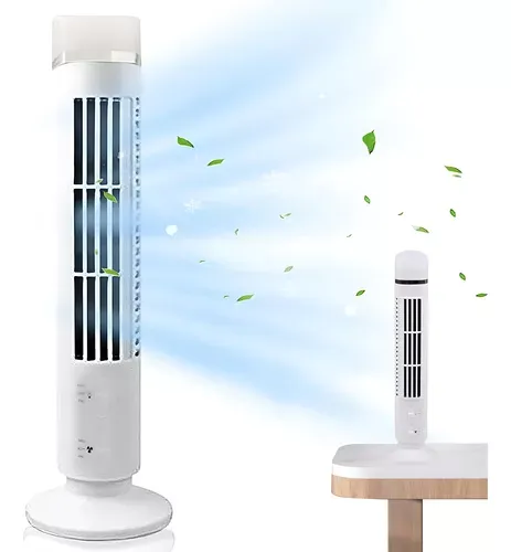 Ventilador De Torre Eléctrico Recargable Luz Led Portátil Hogar Oficina Universal