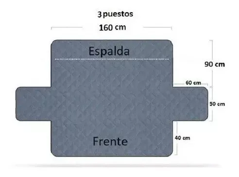 Protector Sofá Forro Mueble Doble Faz 3 Puestos Adaptable