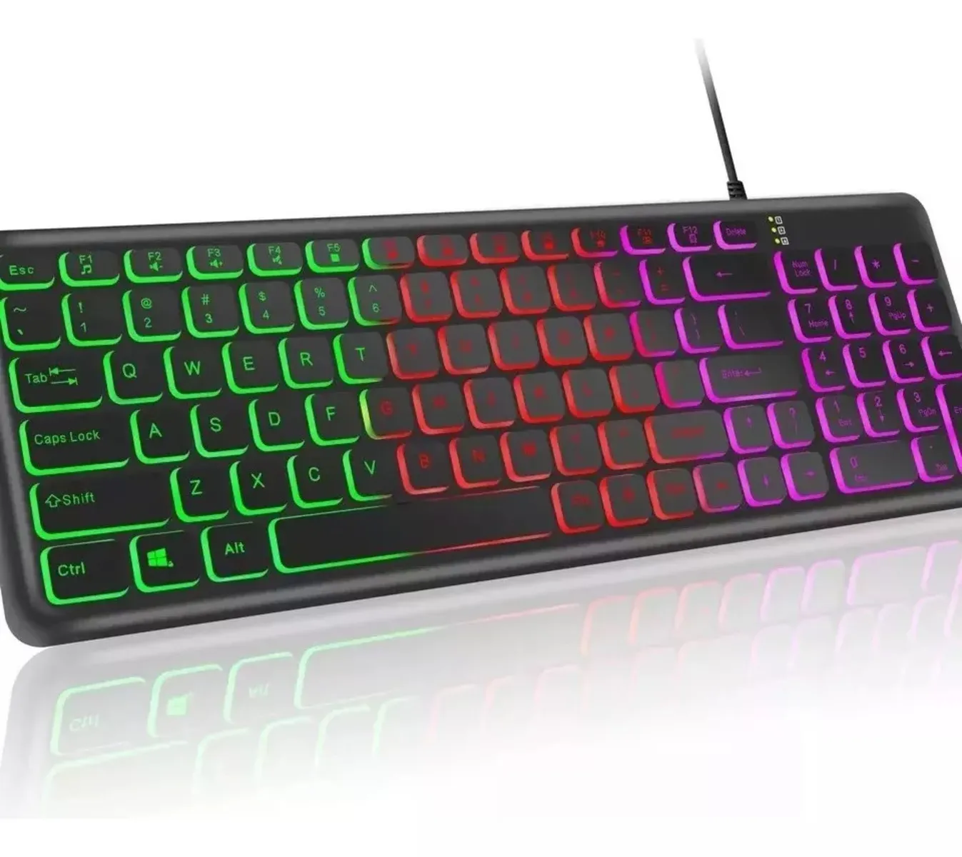 Teclado Gamer Retroiluminado Led Rgb Español Teclas Suaves