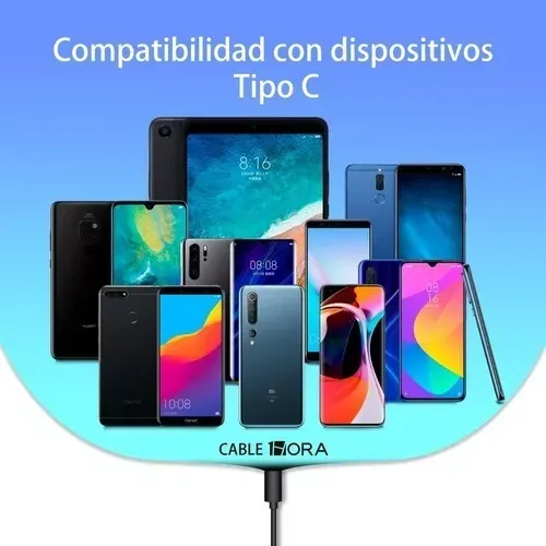 Cargador Carga Rápida Tipo C Usb Celular + Cable 2.4a