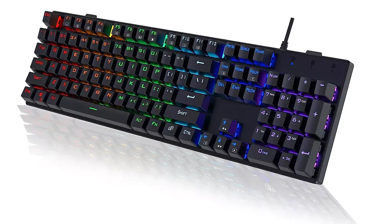 Teclado Mecánico Gamer 104 Teclas Rgb Retroiluminado Usb