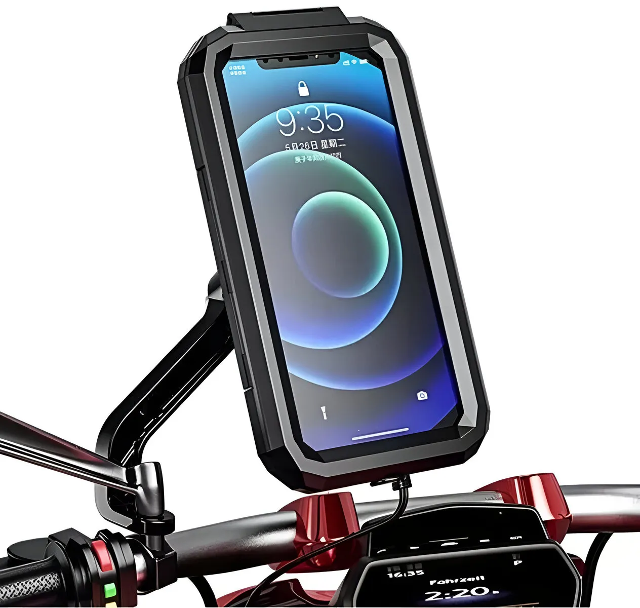 Soporte De Celular Moto Espejo Holder Estuche Impermeable