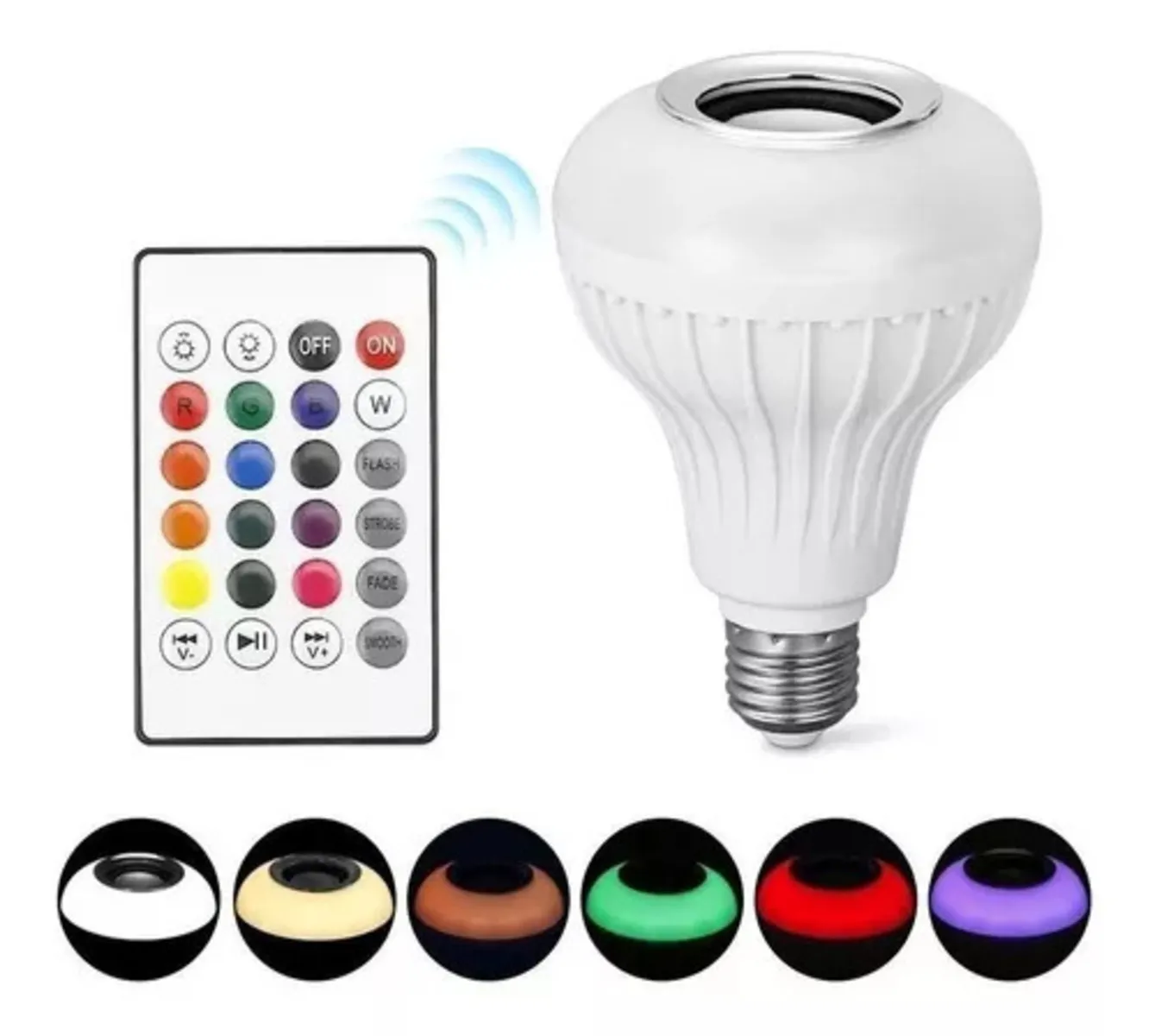 Bombillo Parlante Bluetooth Musica Led Multicolor + Control