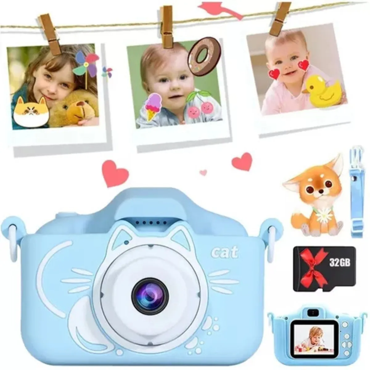 Cámara Digital Fotográfica Videos Hd Para Niño + Micro 32GB