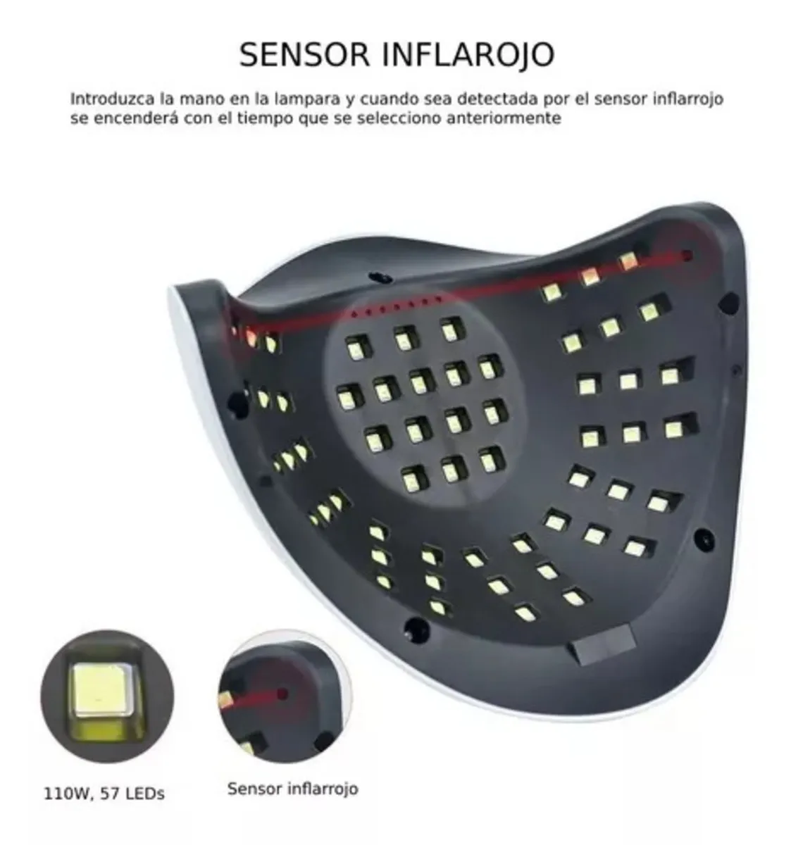 Lámpara De Uñas Secador Uv Led 180w Profesional Sun X7 Max