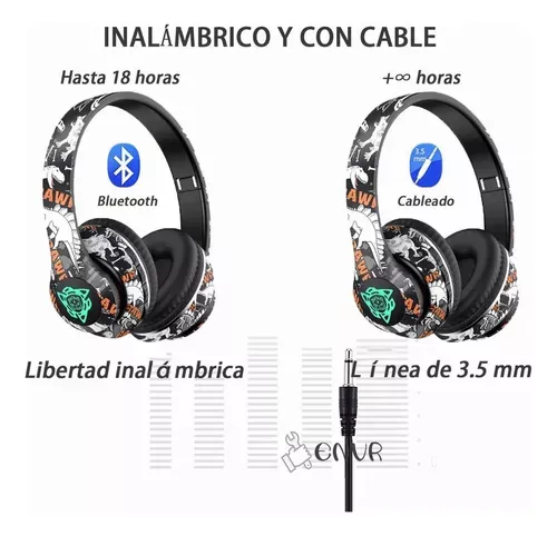 Audífonos Diadema Inalámbrica P35 Bluetooth Luz Led Diseño