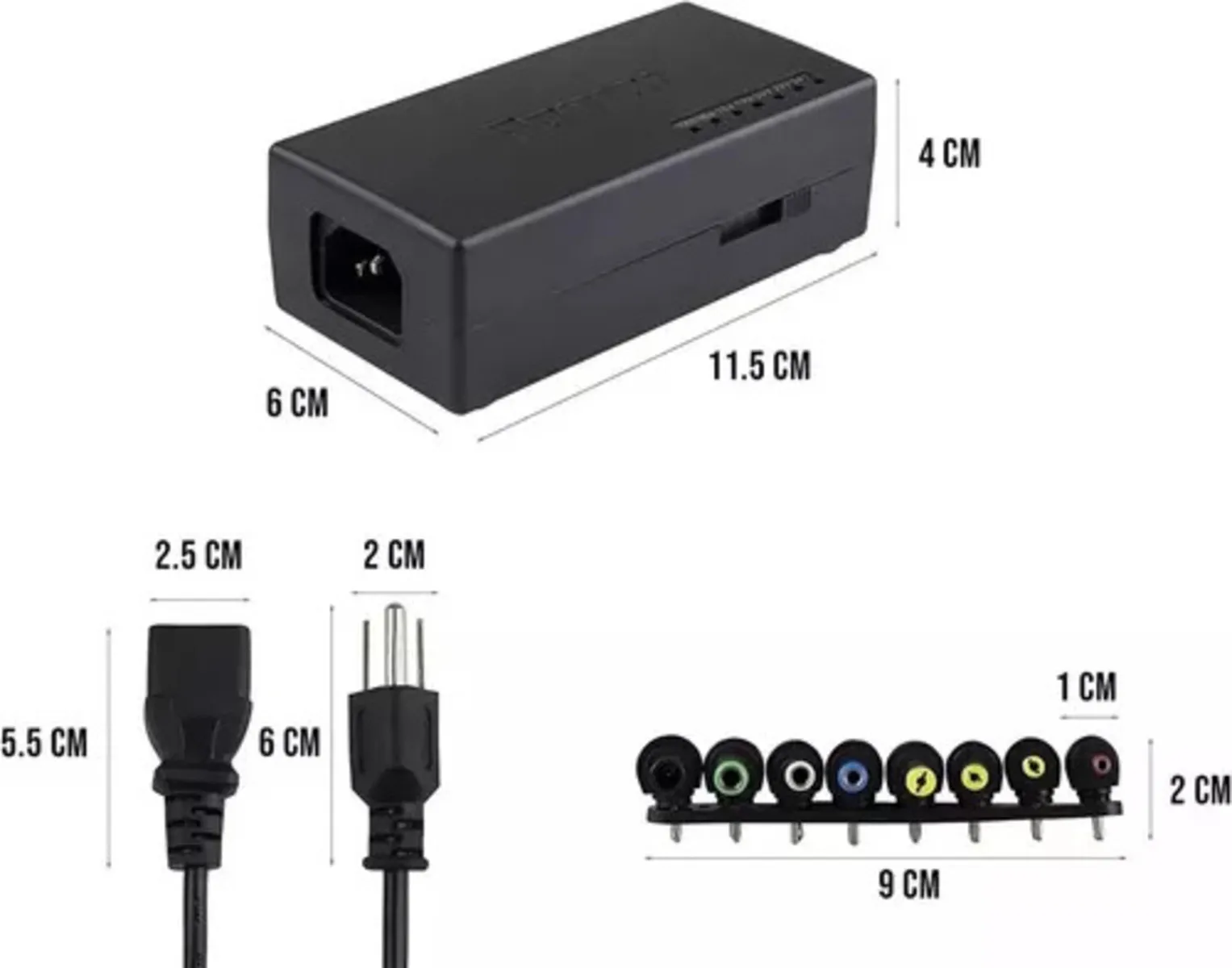 Cargador Universal Portátil Laptop 8 Conectores 12 Y 24 Voltios