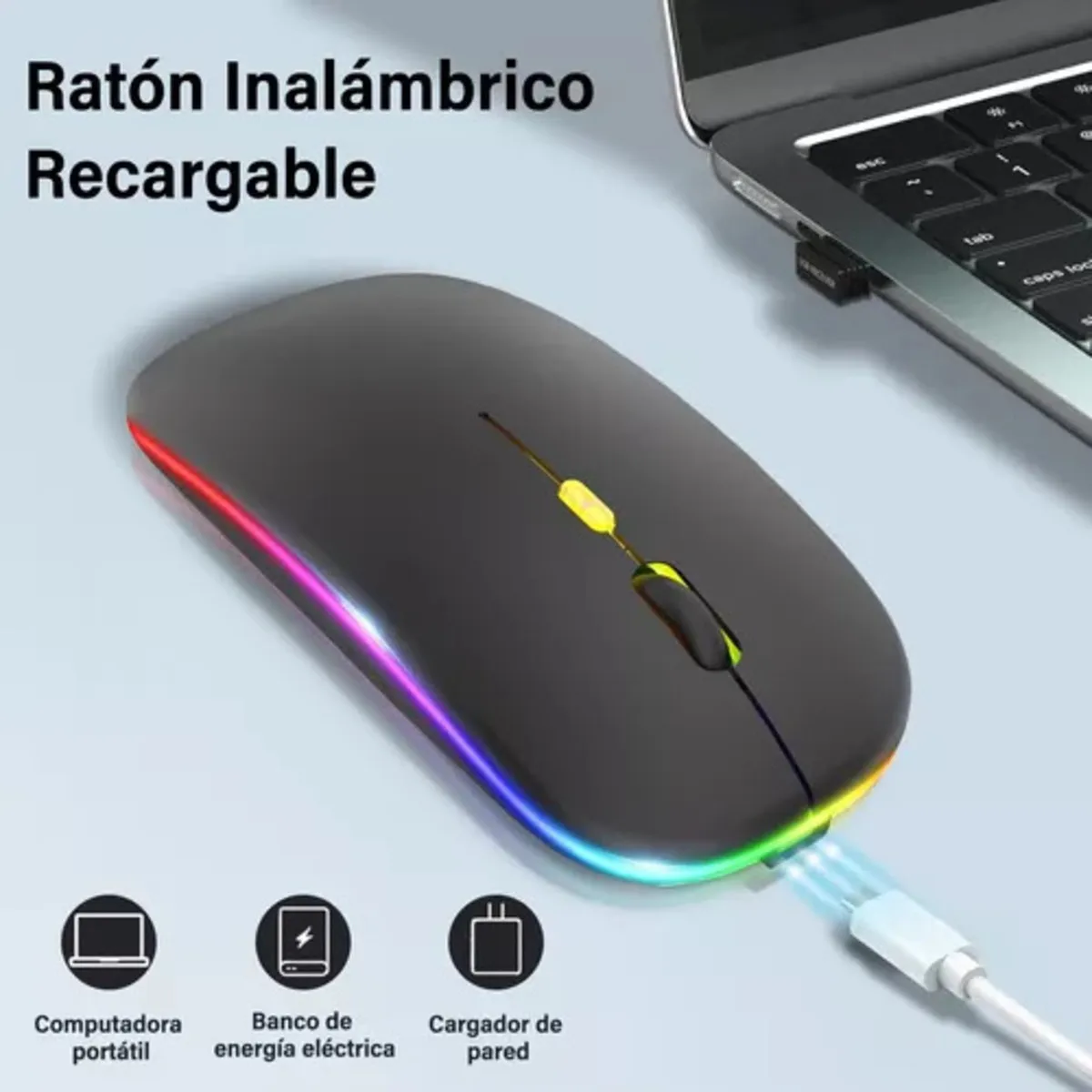 Mouse Inalámbrico Dual Bluetooth Usb Recargable Universal