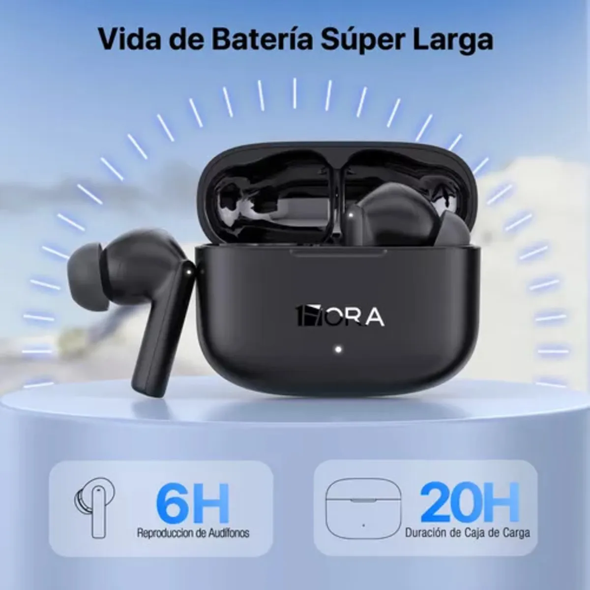 Audífonos In-ear Inalámbricos Bluetooth 1hora Aut206 Negro