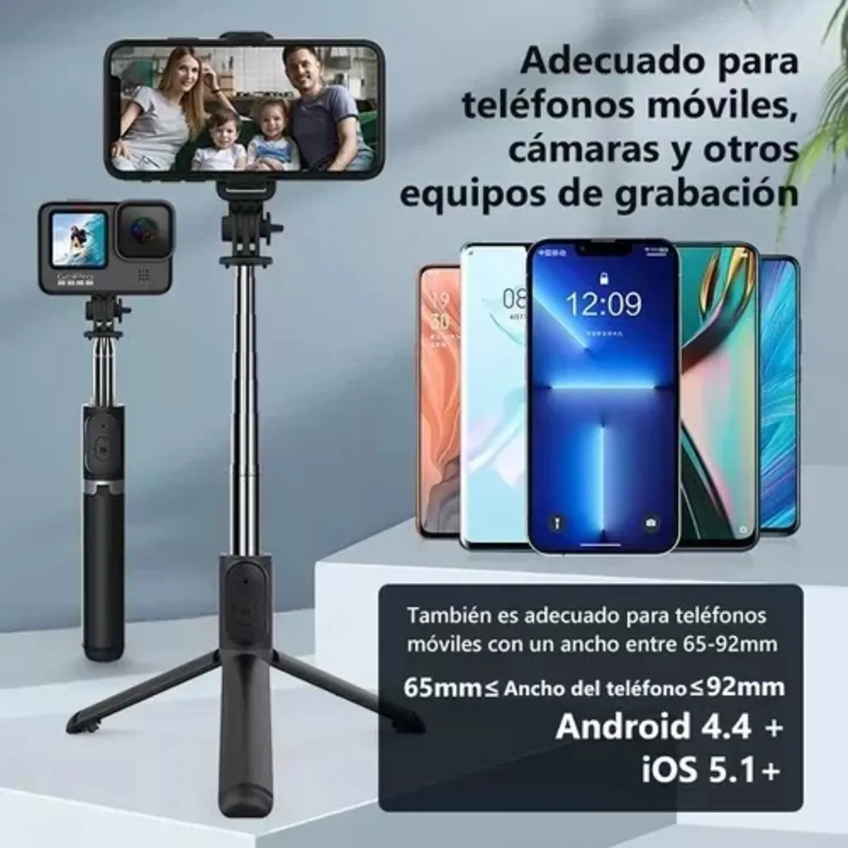 Tripode Selfie Stick Para Fotografía Celular Bt Con Control