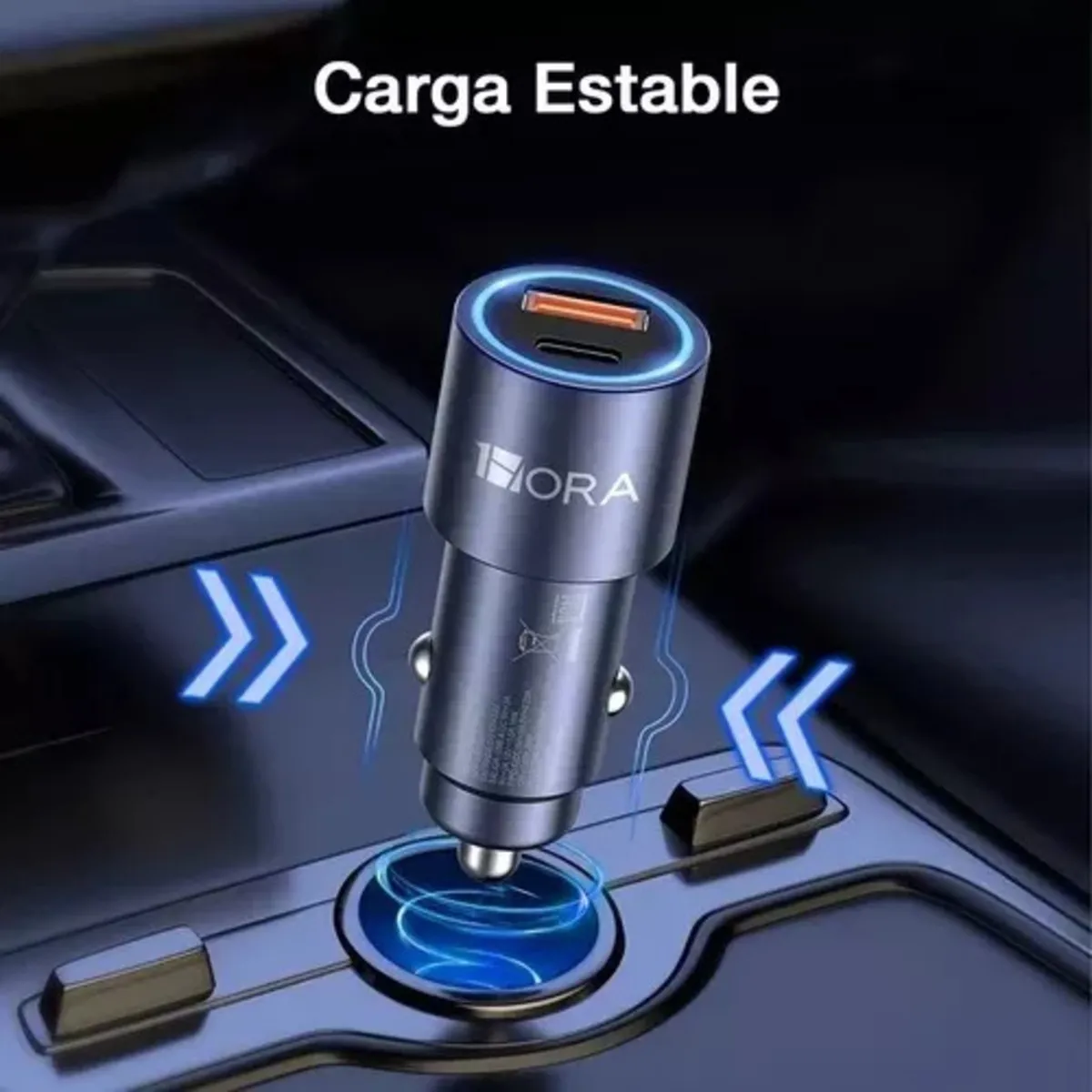 Cargador Para Carro 38w Dual Carga Rápida Usb C A Usb C 3a