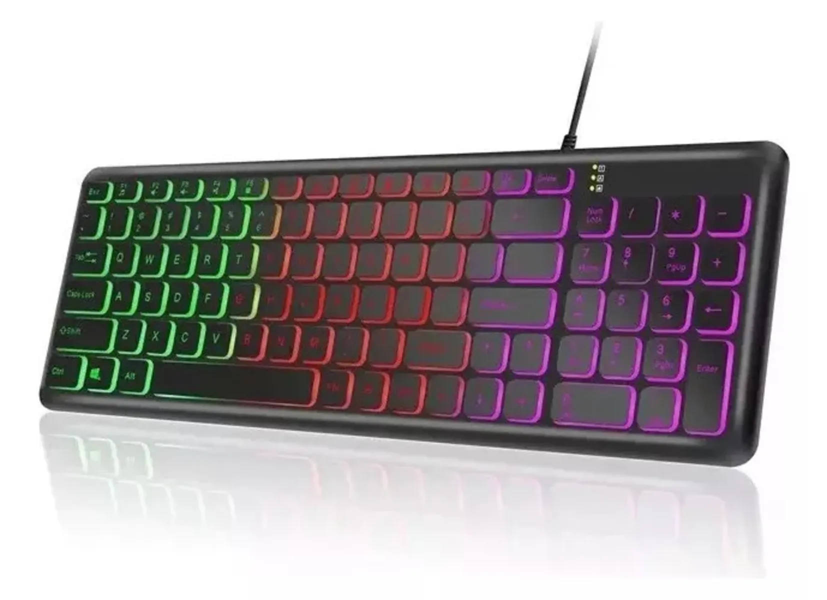 Teclado Gamer Retroiluminado Led Rgb Español Teclas Suaves