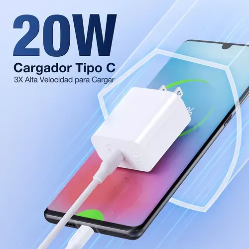 Cargador Tipo C Carga Rápida Pd 20w + Cable Tipo C A Tipo C